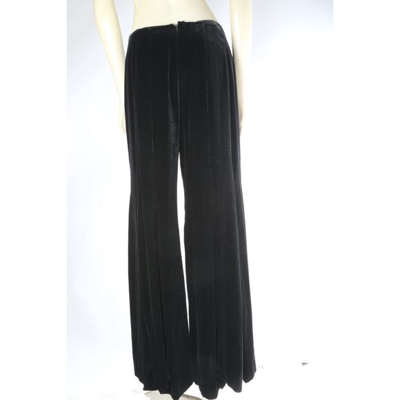 Oscar De La Renta Black Velvet Wide Leg Dress Pants Luxury Evening Size 8 - Picture 14 of 16